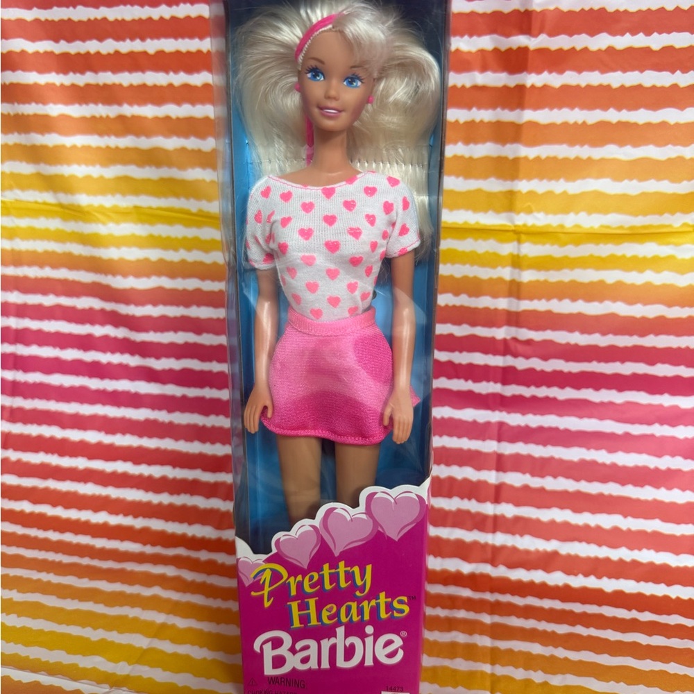 Barbie Pretty Hearts Doll in Pink and White